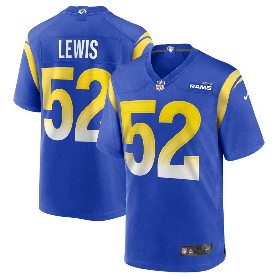 Men Los Angeles Rams #52 Terrell Lewis Nike Royal Game NFL Jersey